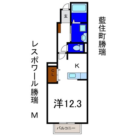 レスポワール勝瑞Ｍの物件間取画像